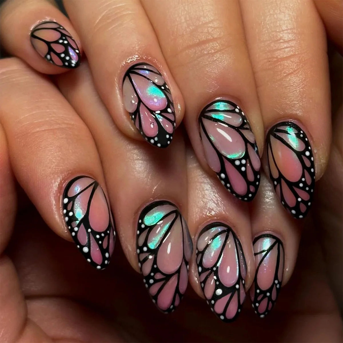 Butterfly Glow 24 Piece Nails